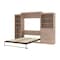 Bestar Pur Queen Murphy Bed with Shelving and Drawers (126W) in rustic brown 26882-000009 - alternate 6